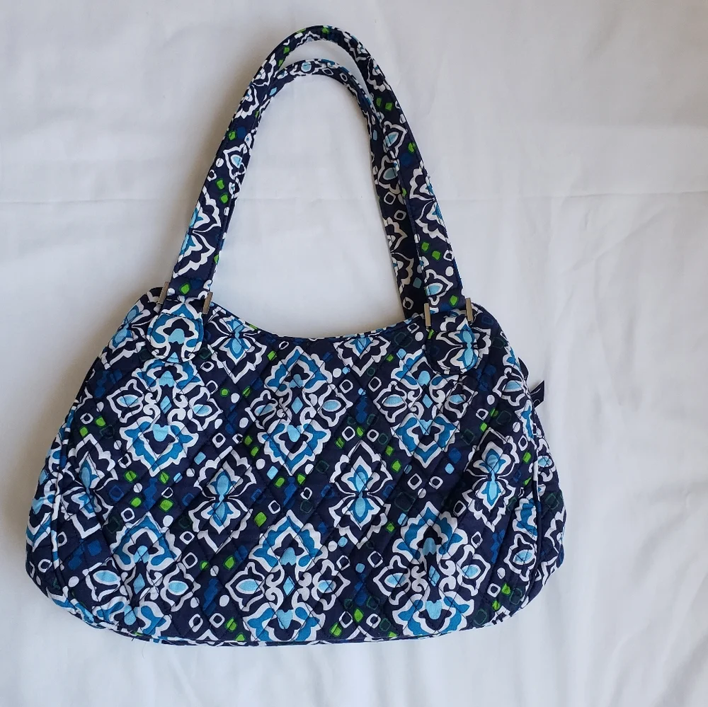 NWT Vera Bradley Emily Satchel in Ink Blue - Picture 2 of 7
